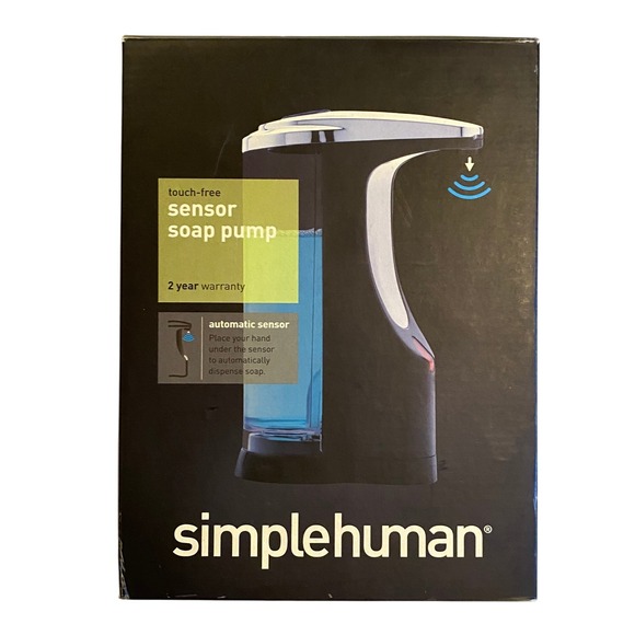 simplehuman Touch-Free Sensor Soap Pump Automatic Dispenser Black New - Picture 1 of 4